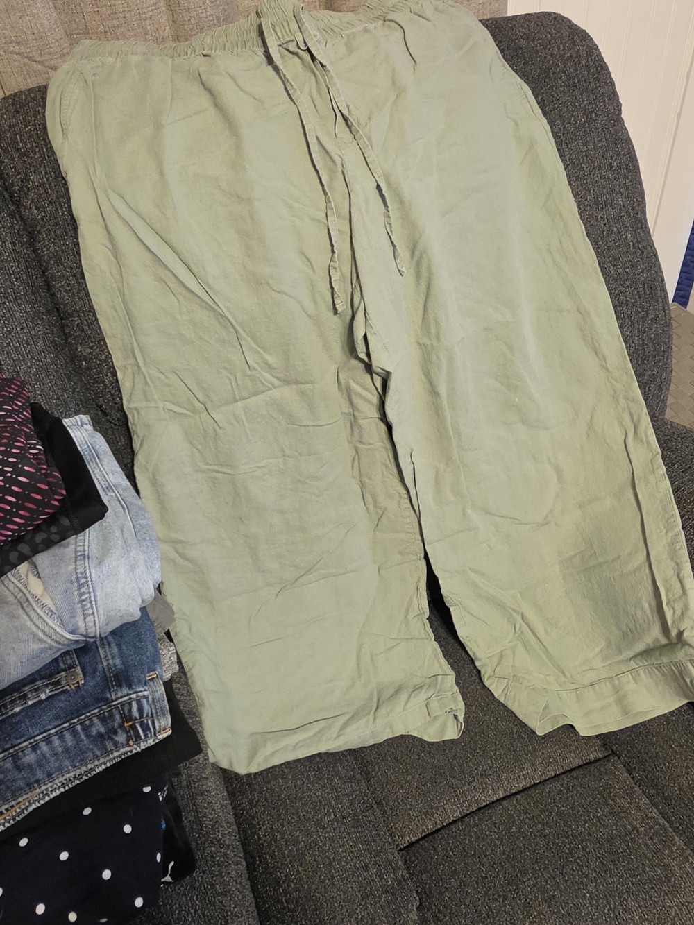 a new day Light Sage Wide Leg Drawstring Pants